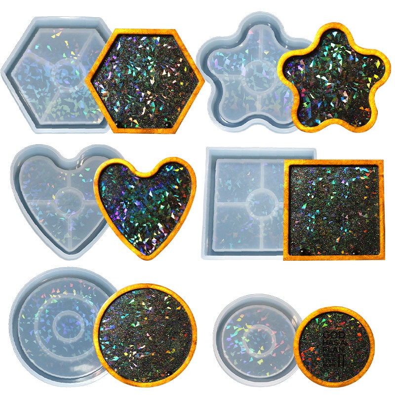 CHK heart flower shape laser silicone mold Holographic Marker Light And