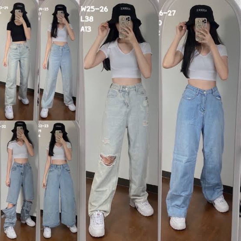 Thrifted Pants/Wide legged/ baggy | Shopee Philippines