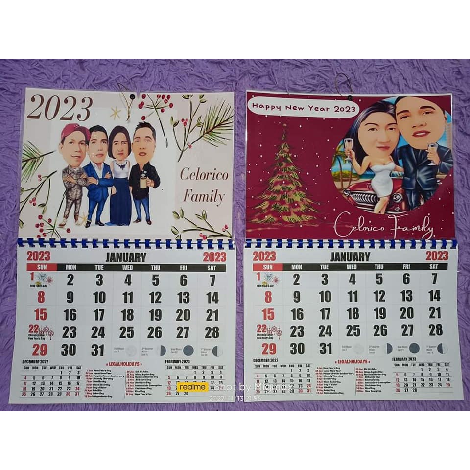 2023 Personalized Flip Calendar A3 Size Shopee Philippines