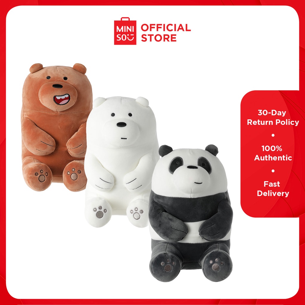 MINISO We Bare Bears Lovely Sitting Plush Toy Stuff Toys Shopee