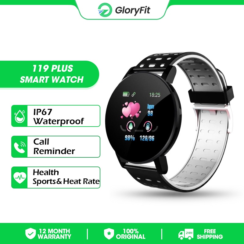 GloryFit 119 Plus Smart Watch Waterproof Touch Screen Men's Ladies Sports Watch Fitness Tracker