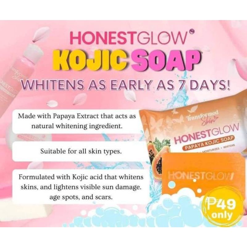 Original Onhand Transformed Honest Glow Papaya Kojic Soap Shopee Philippines