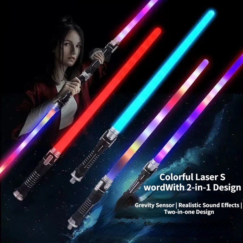 Star Wars Lightsaber Sound Effect Flash Stick Laser Double Sword Toy