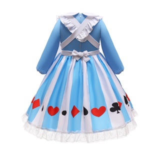  2pcs Fancy Girls Princess Alice Lolita Dress Kids Birthday Party Spanish Palace Retro Maid Costume  #4