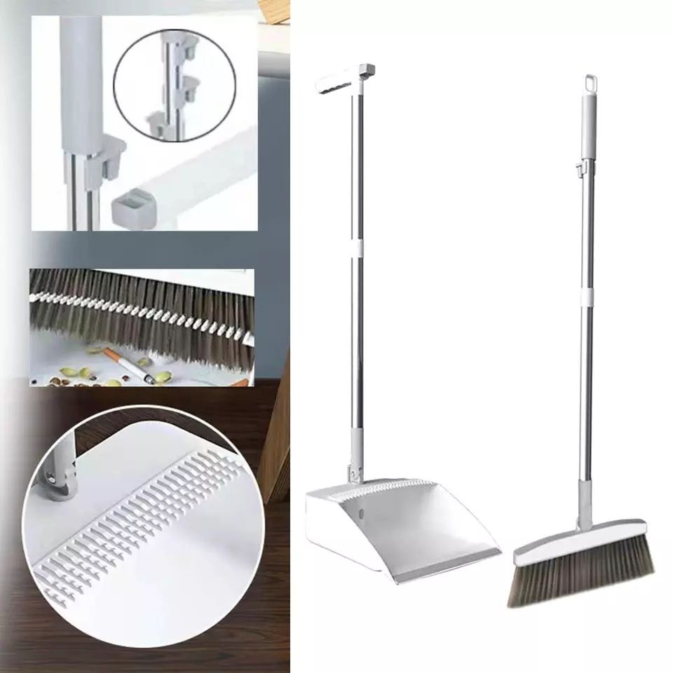 Foldable and standing broom and dustpan set With Extendable Broomstick