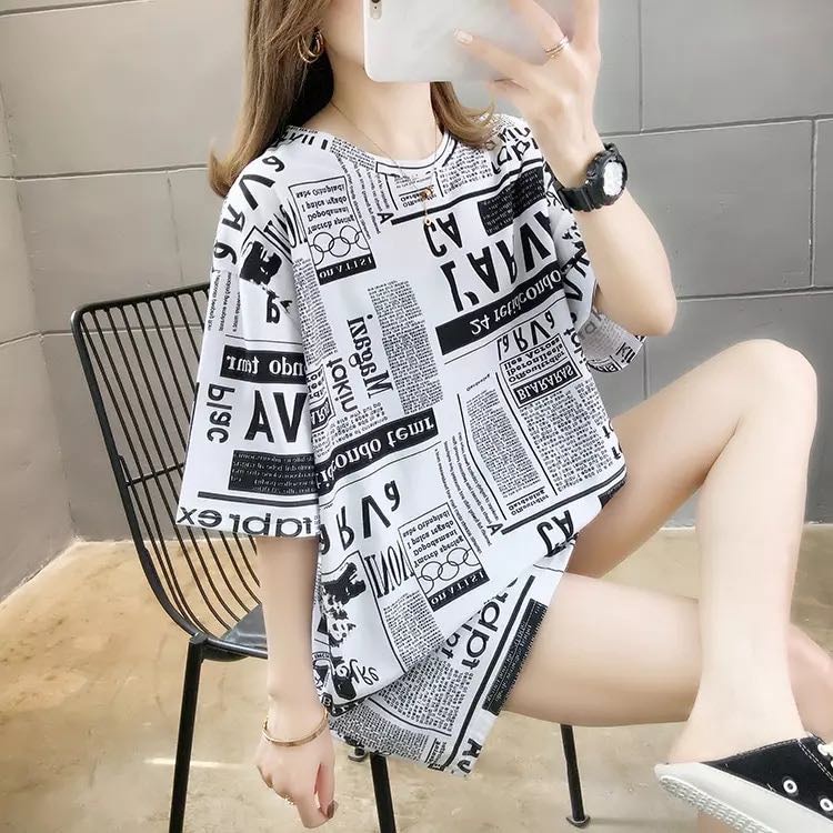 YZ #OVS Korean loose oversized T-shirt boho Plus Size Basic Shirt Oversize tee outfit #8