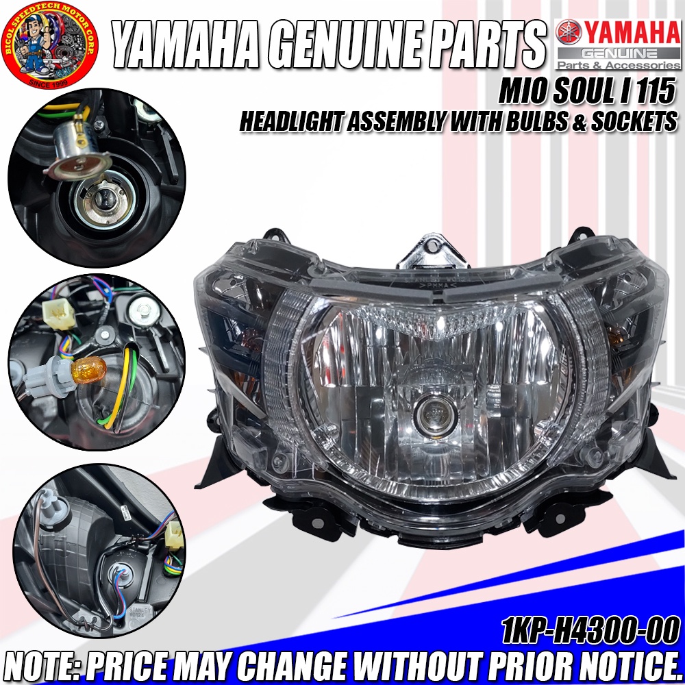 MIO SOUL I 115 HEADLIGHT ASSEMBLY WITH BULBS & SOCKETS (YGP) (Genuine 1KPH430000) Shopee