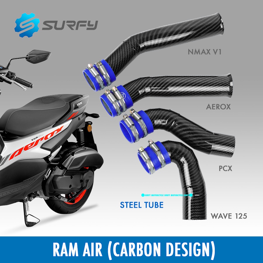 Motorcycle Ram Air Carbon Design Stainless For Wave125 Nmax PCX Aerox