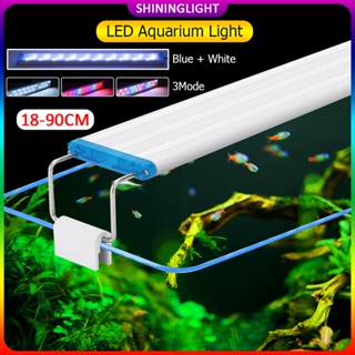 mini aquarium with light ☜LED Aquarium Lamp 18-90cm Tricolor Fish Tank Light 3 Modes Colorful Aquari