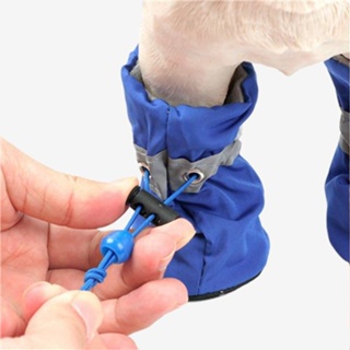 ♘✐4 Pcs/Set Portable Pet Dog Shoes Cover Non-slip Waterproof WD-0337-0340