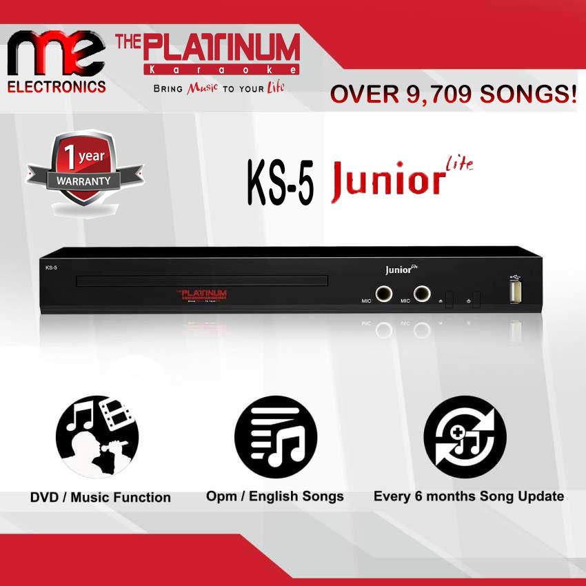 H^8◐The Platinum Kool Sound Junior Lite KS-5 DVD Karaoke Player (Black) With 9,329 Songs