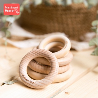 ℡50pc Customize Logo Wooden Ring Baby Photogra Growth Souvenirs BPA Free Beech Ring Baby Photograph #5