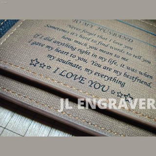 Vouchers & Services  Leather Wallet with Engraved Picture and Message for Men Husband Birthday Gift #2