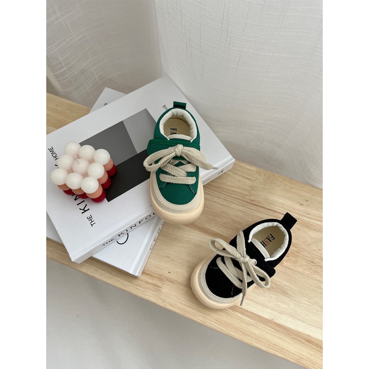 Three Seasons Canvas Shoes Children Korean Casual Boys Soft-Soled Cloth Girls Ugly Cute Color Matching Velcro Sneakers