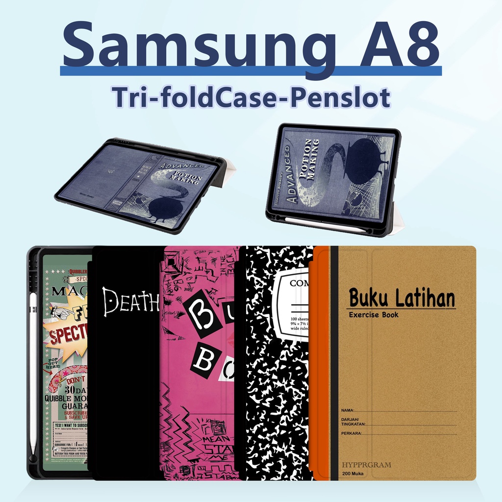 Samsung Tab Case For Galaxy Tab A8 Trifold back sticker pen slot Case