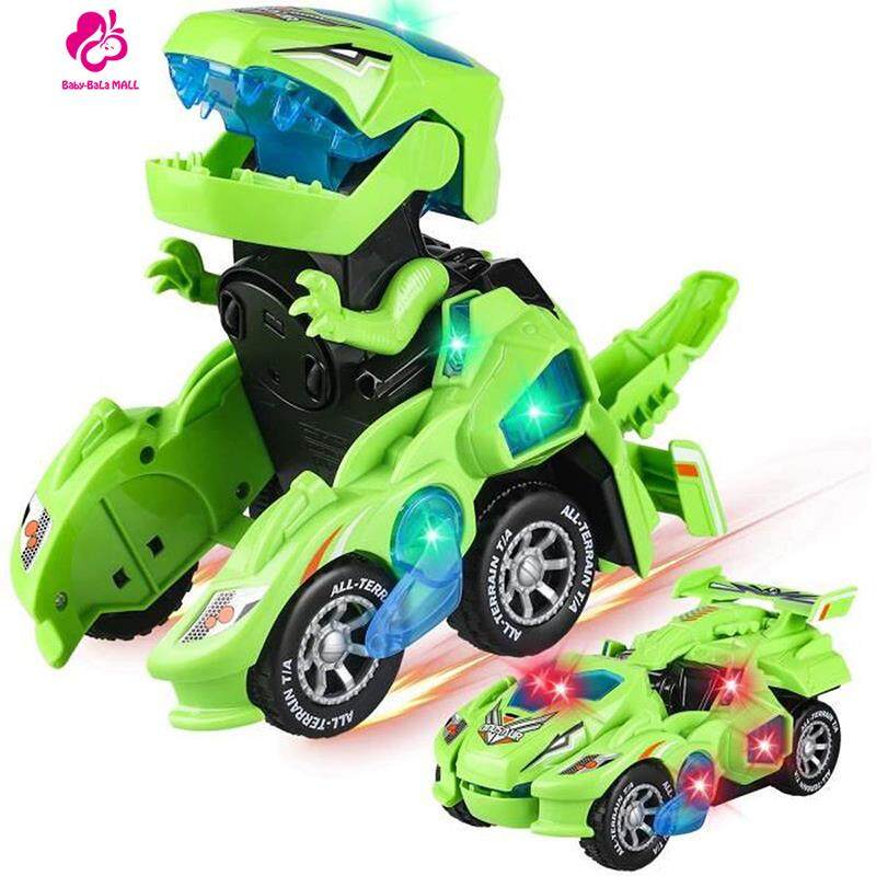 Baby-Bala Mall Transforming Dinosaur Car Toy with Light Music for Kids ...