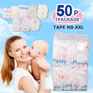 Korea Baby Diaper Tape 50pcs NB S M L XL XXL Unisex Ultra Thin Dry Breathable Diapers