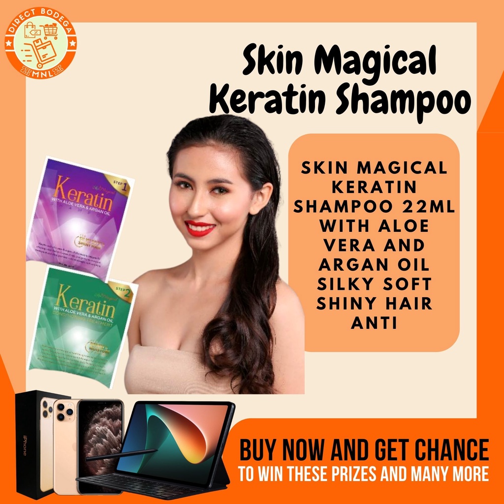 Skin Magical Keratin Shampoo 22ml With Aloe Vera And Argan Oil Silky Soft Shiny Hair Anti