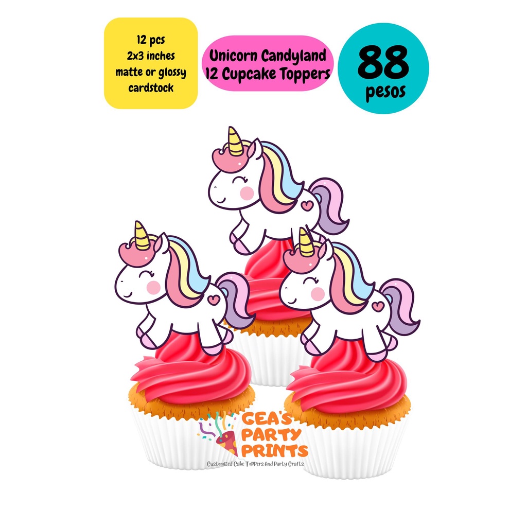 unicorn Cupcake Toppers Shopee Philippines