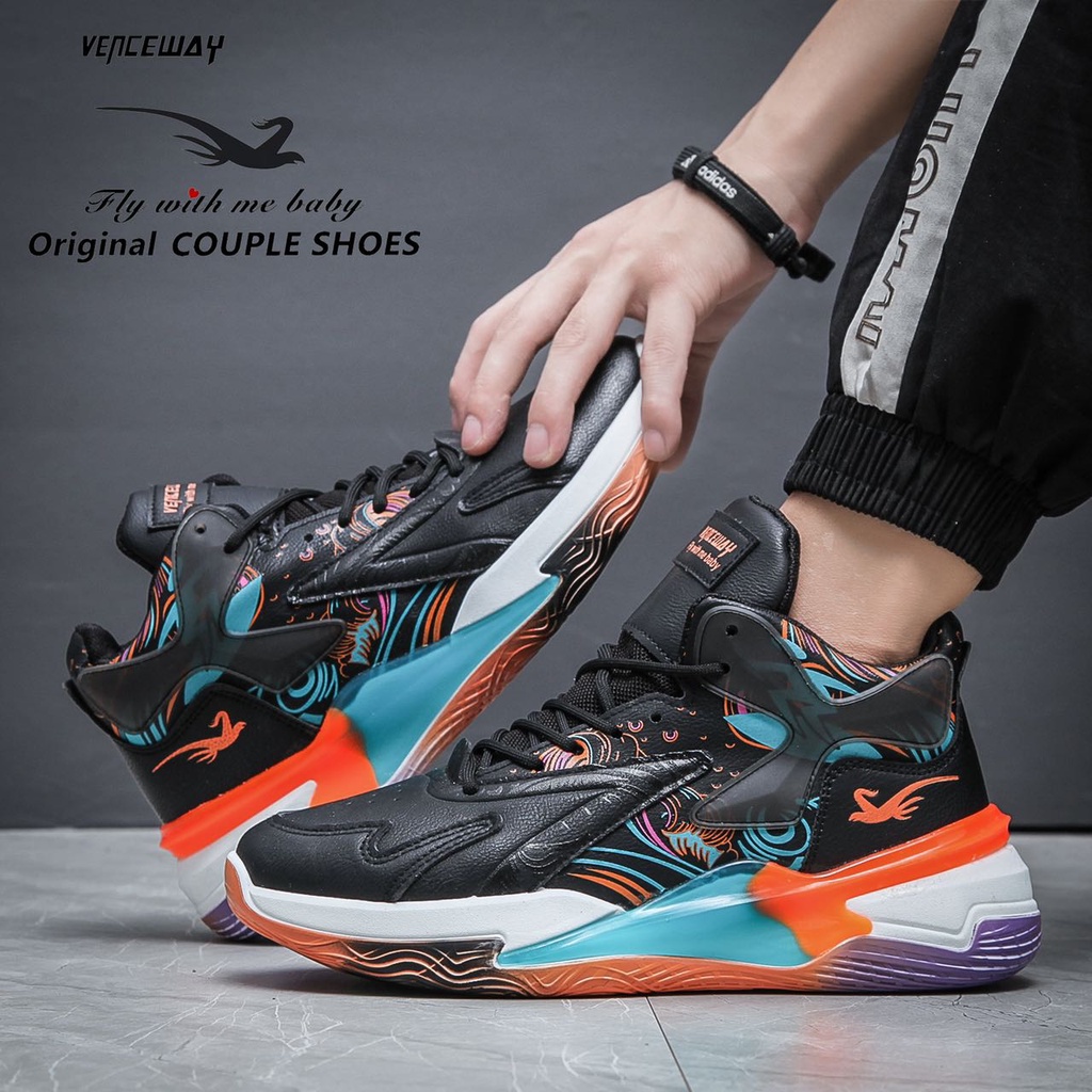 VENCEWAY Men Shoes Running Shoes Rubber Shoes Korean Style Men Shoes