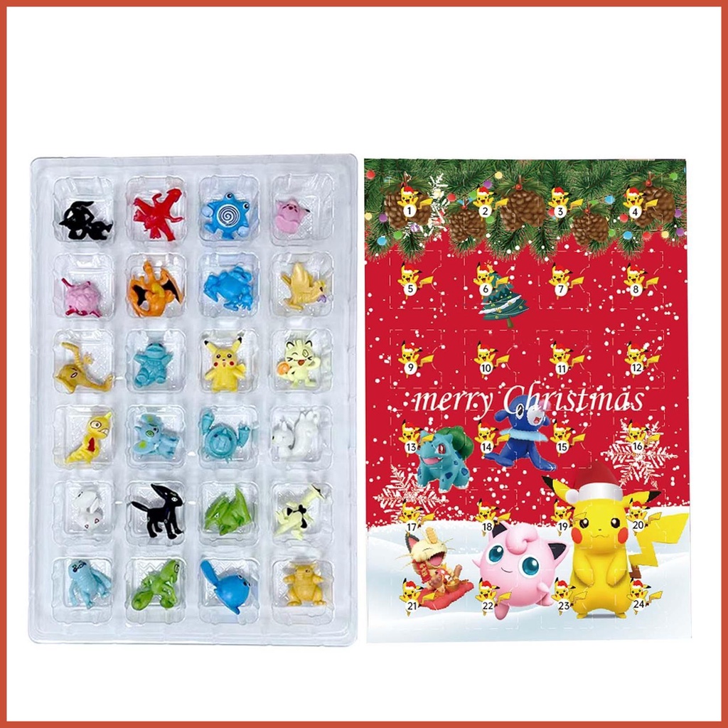 Pokemons Calendar Box 24 PCS Pokemons Christmas 2022 Advent Calendar