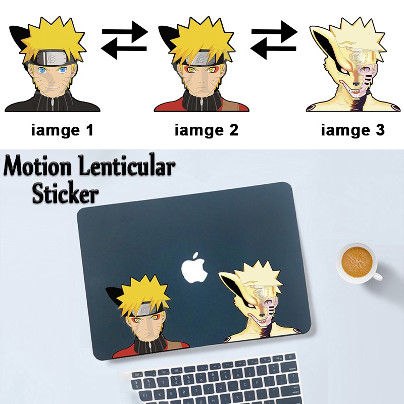 NARUTO Anime Car Sticker Kurama 3D Motion Sticker Waterproof Decals for