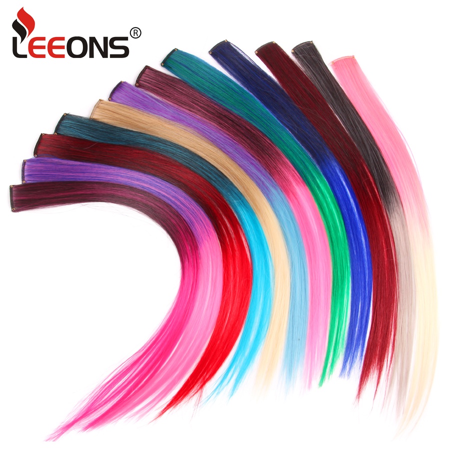 87Color Synthetic Ombre Pink Hairpiece Clip On Hair Extension Clip In Hair Clips Colored Strands For #1