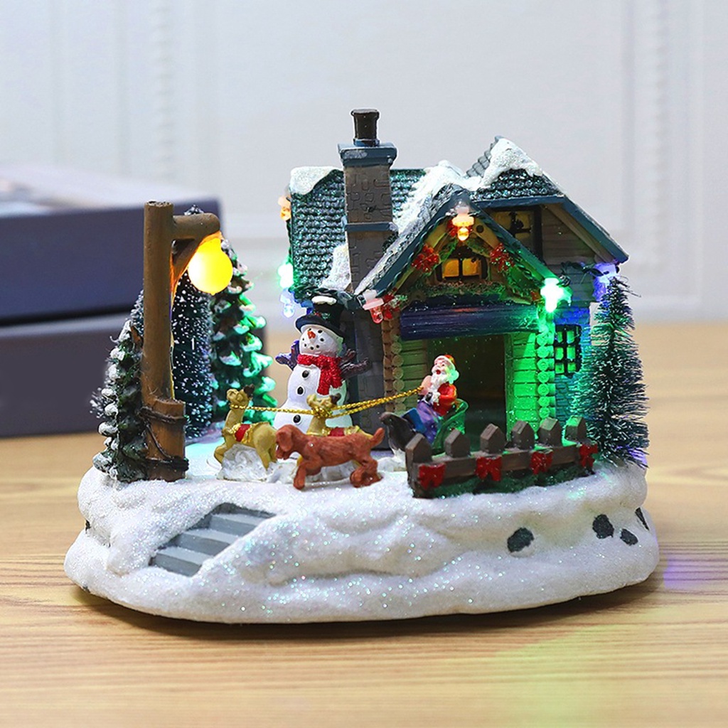 [Almencla2] 2023 New Christmas Village Revolving Train House Christmas