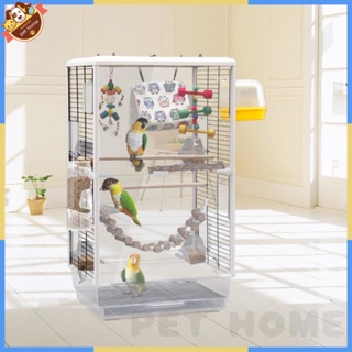 ☫Malaking bird cage villa peony parrot cage libreng aktibidad transparent interactive bird cage