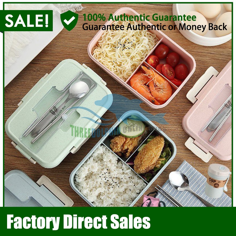 TH Korean lunch box, student three grid Japanese plastic fresh-keeping