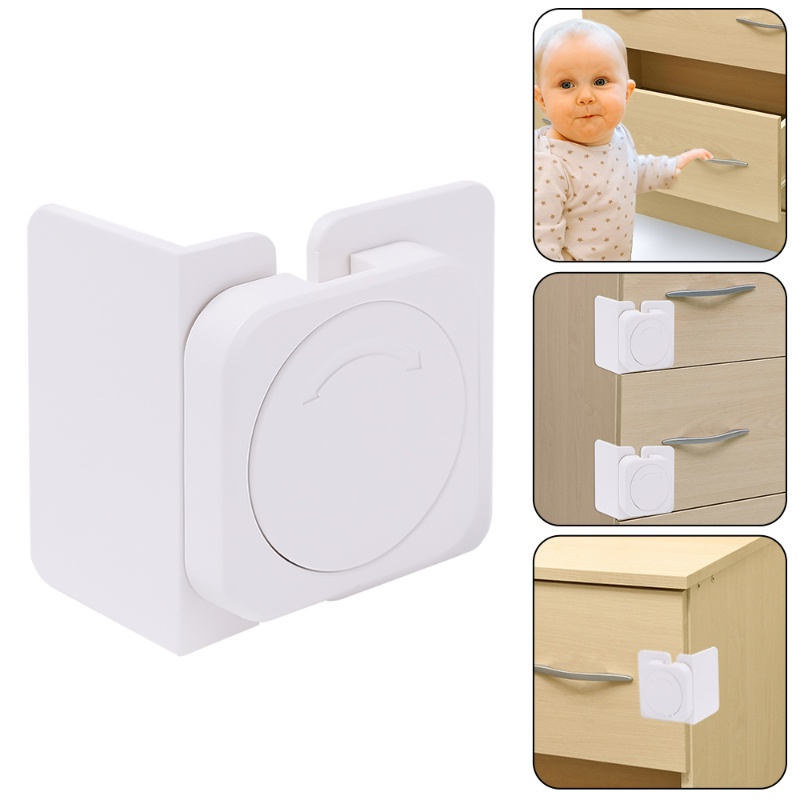 Child Rotate Right Angle Safety Lock / Kids Antiopening Door Refrigerator Drawer Lock