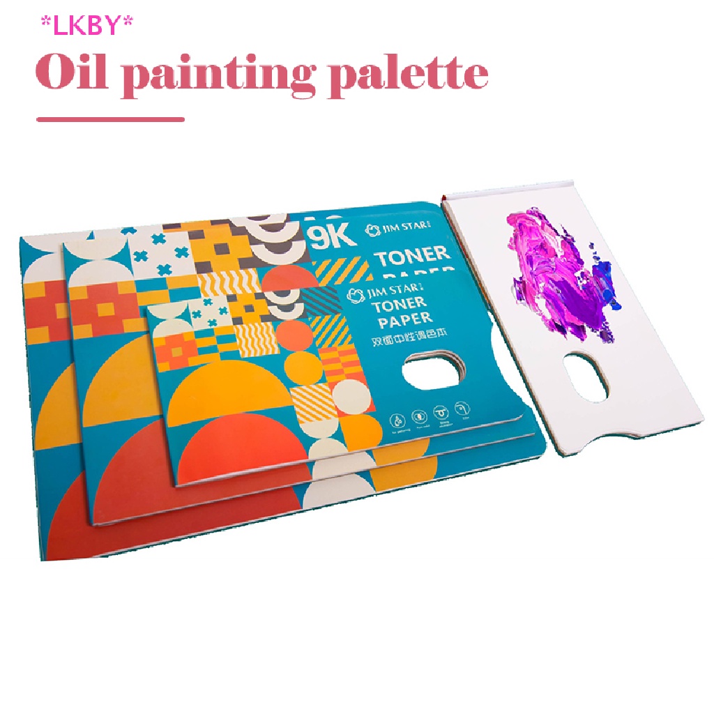 Luckybabys> Oil Paing Palette Paper Palette Art Paint Drawing Tray