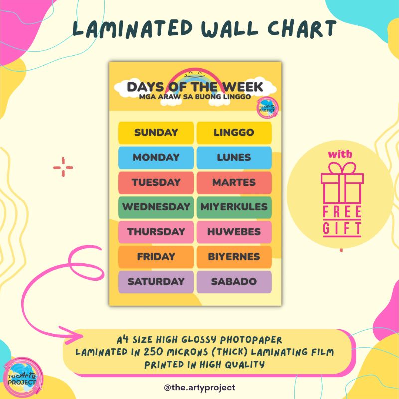 days-of-the-week-laminated-wall-chart-a4-english-tagalog-taglish