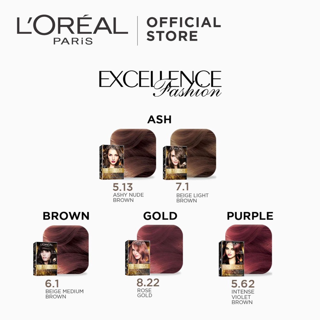 ln stockNEW¤۞LOreal Paris Excellence Ash Supreme Hair Color with Anti-Brass Purple Shampoo Hair Dye