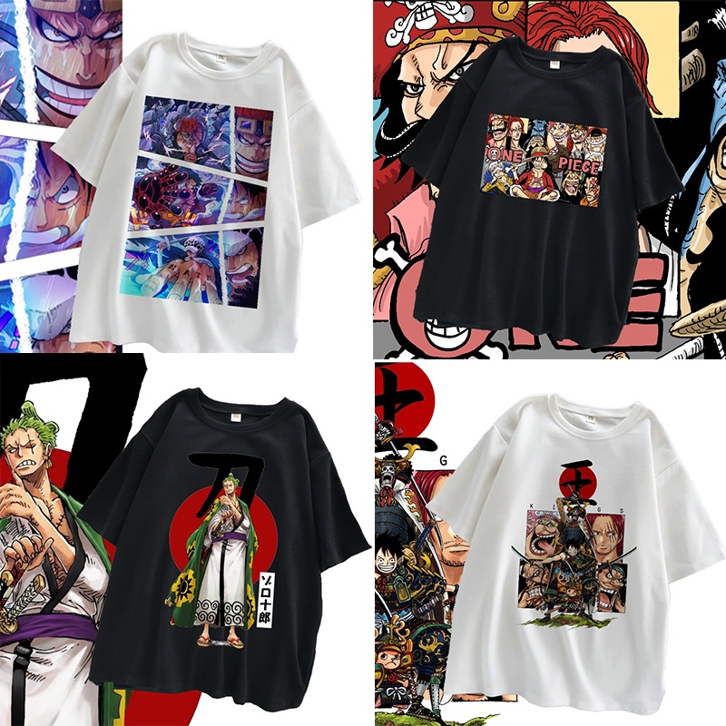 One Piece T-shirts Anime Shirt Shanks Design Cotton Cartoon Oversized ...