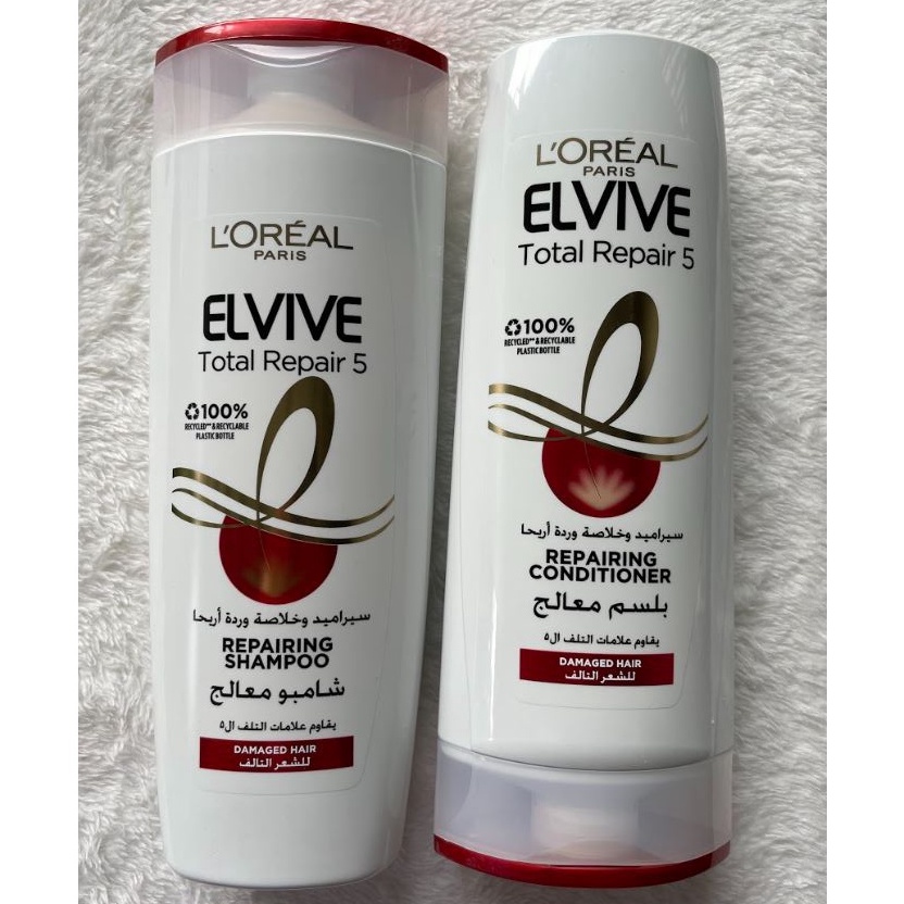 Loreal Elvive Total Repair Shampoo 400ml + Conditioner 400ml Shopee