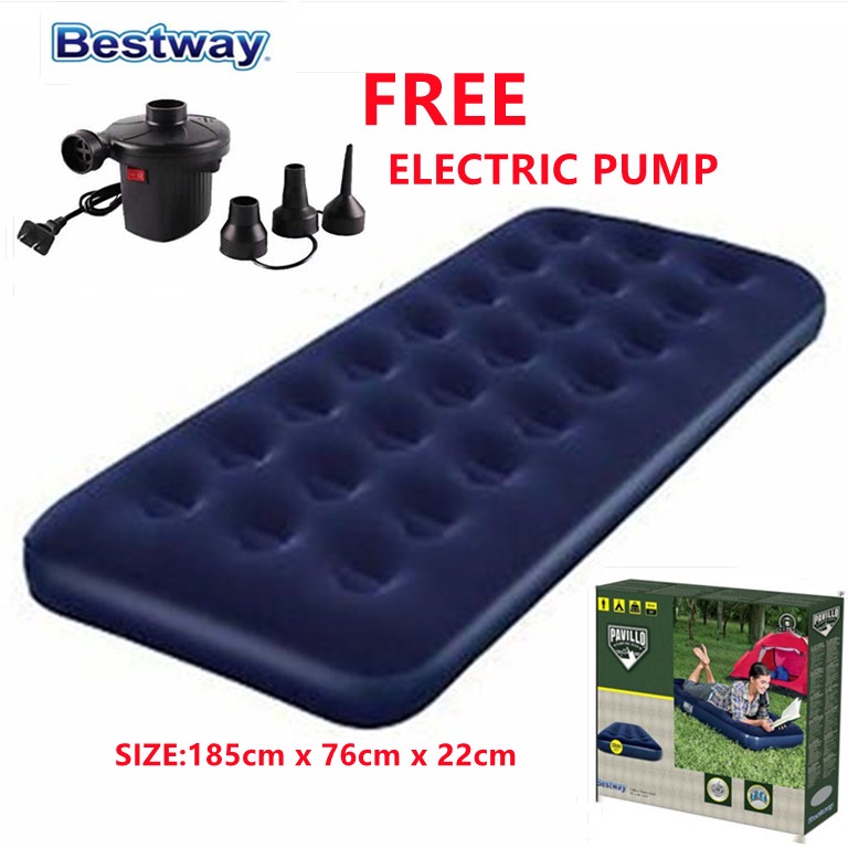 (67000) Bestway Single Inflatable Air Bed with Eletric Pump Shopee