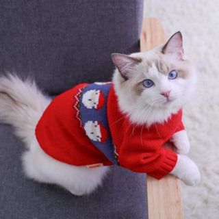 Pet Clothes Cat Christmas Sweater Small Dog Winter Warm Autumn 2022 New Style