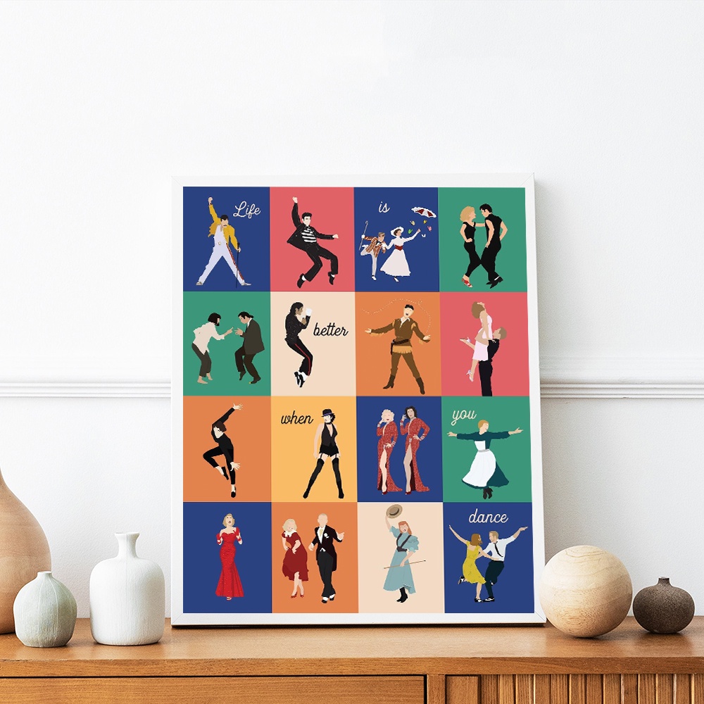 ๑Abstract Pop Culture Dance Movie Wall Art Canvas Painting Music Posters And Prints Wall Pictures F
