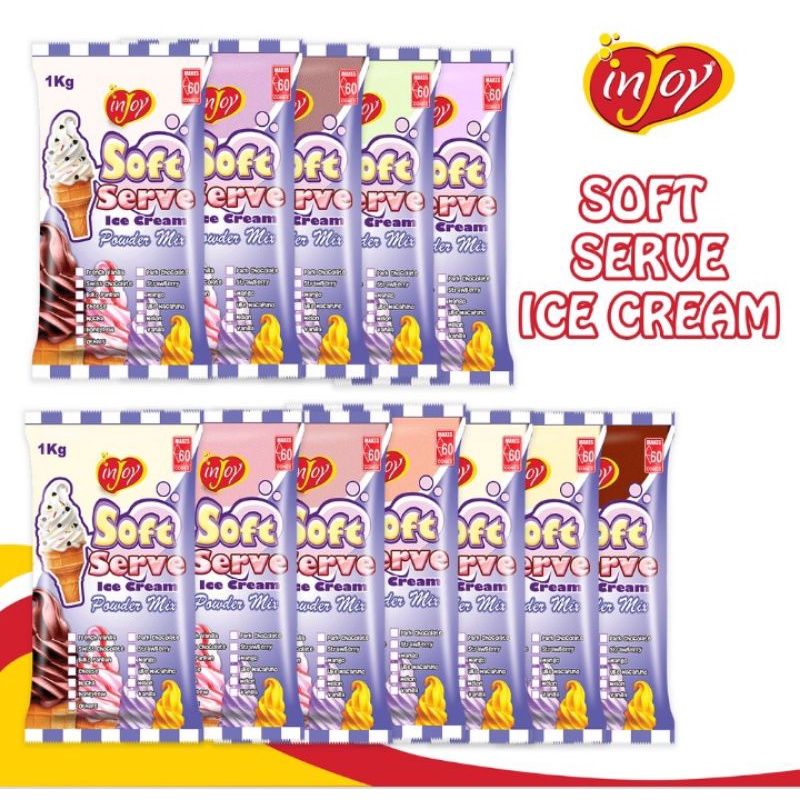 Injoy French Vanilla l Swiss Chocolate Soft Serve Ice Cream Powder Mix