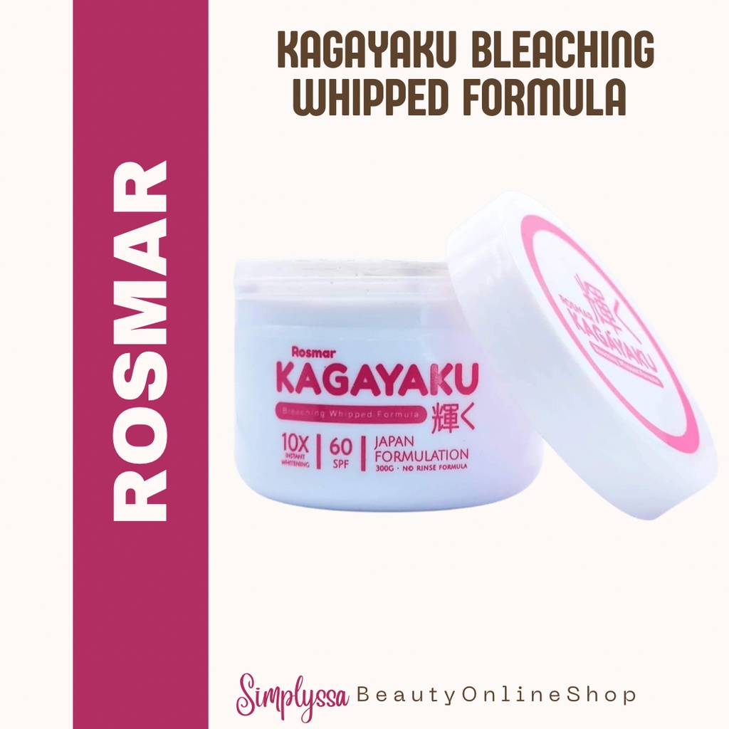 Rosmar Kagayaku Bleaching Whipped Formula Cream 10x Instant Whitening SPF60 300grams Shopee