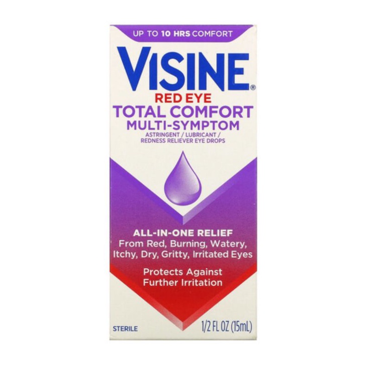 Visine| Red Eye, Total Comfort Multi-Symptom Eye Drops, 1/2 fl oz (15 ...