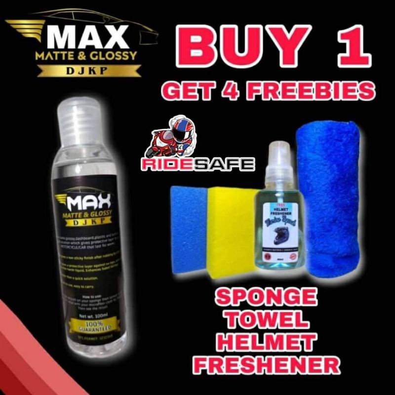 Max matte and Glossy with free microfiber towel, RIDESAFE sticker and 2 ...