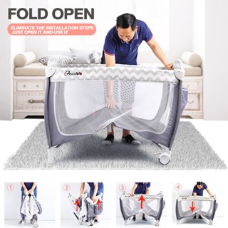 【5 in 1】【Shipping Discount】Baby Crib  Portable 2 Level Baby Cradles with Free Toys Baby Bed Rocker #6