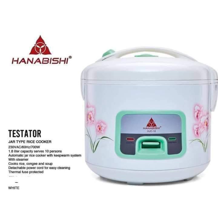 HANABISHI Rice cooker 1.8liters (HJC 10) Shopee Philippines