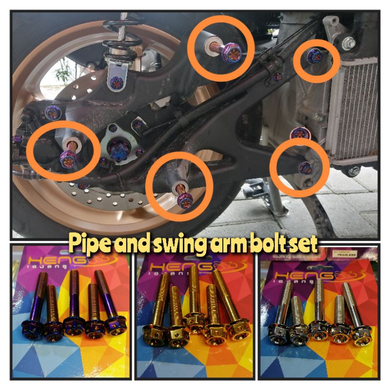 HENG PIPE AND SWING ARM BOLT FOR NMAX AEROX Shopee Philippines