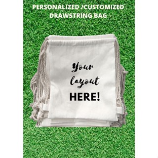 Customized/Personalize Canvas DRAWSTRING BAG FLAT (SUBLIMATION PRINT)
