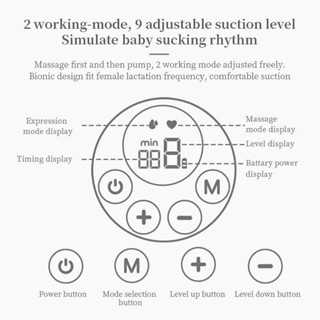 LED digital display S12 HANDSFREE Wearable Breast pump With Timing Function +free 10pcs milk bag #5