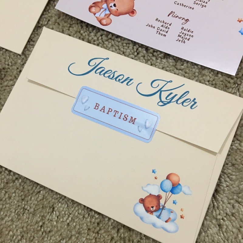 Customized Envelope Baptism Invitation Shopee Philippines
