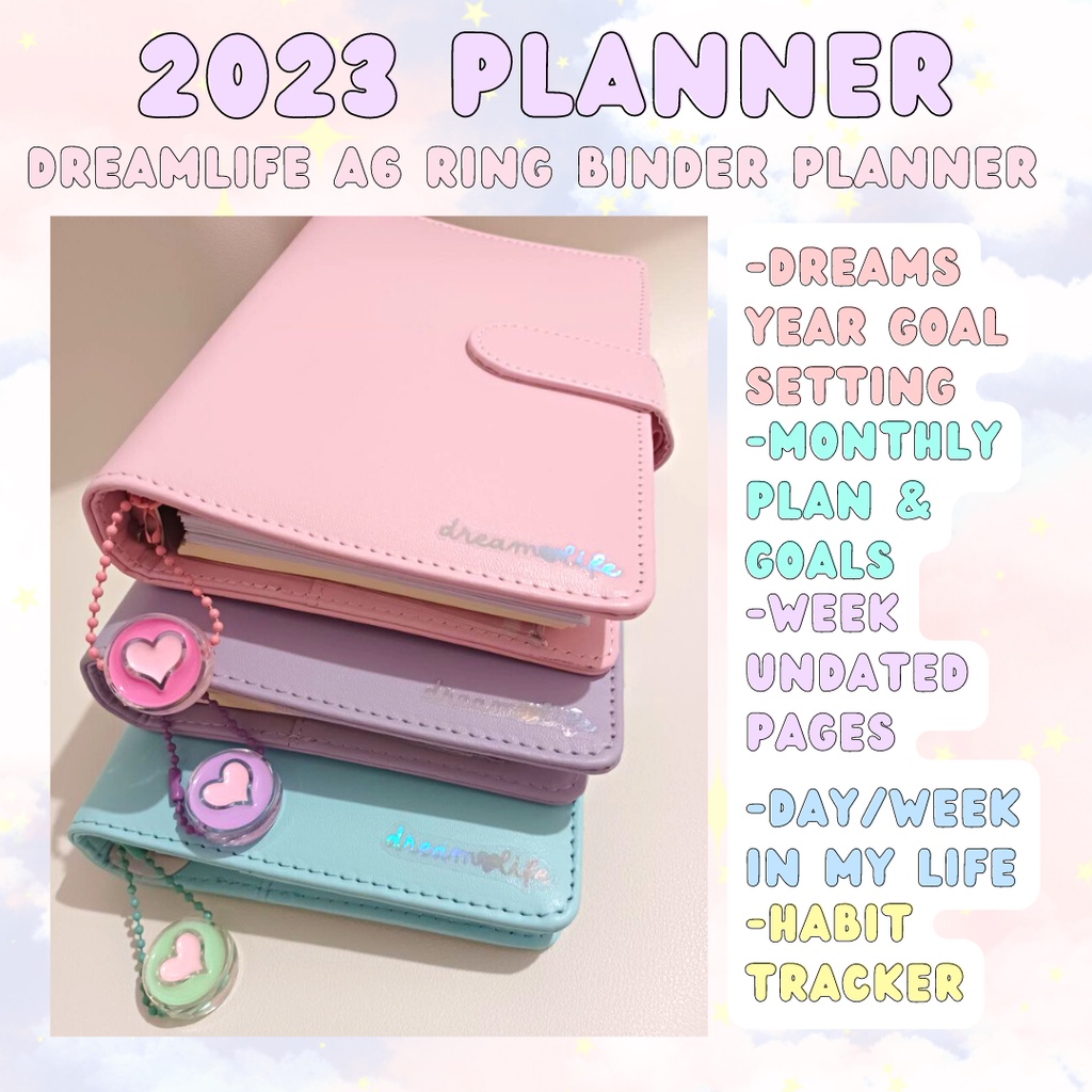2023 Planner Ring Binder Dreamlife Planner Habit Tracker Shopee
